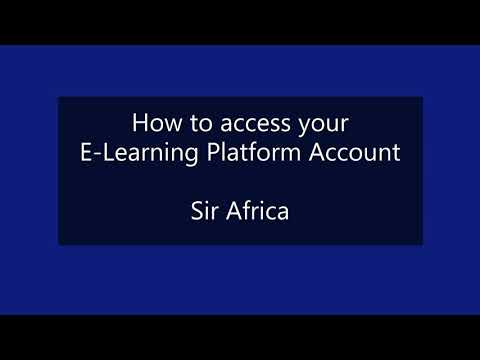 How to get Username & Password for E-Learning Account  || Sir Africa