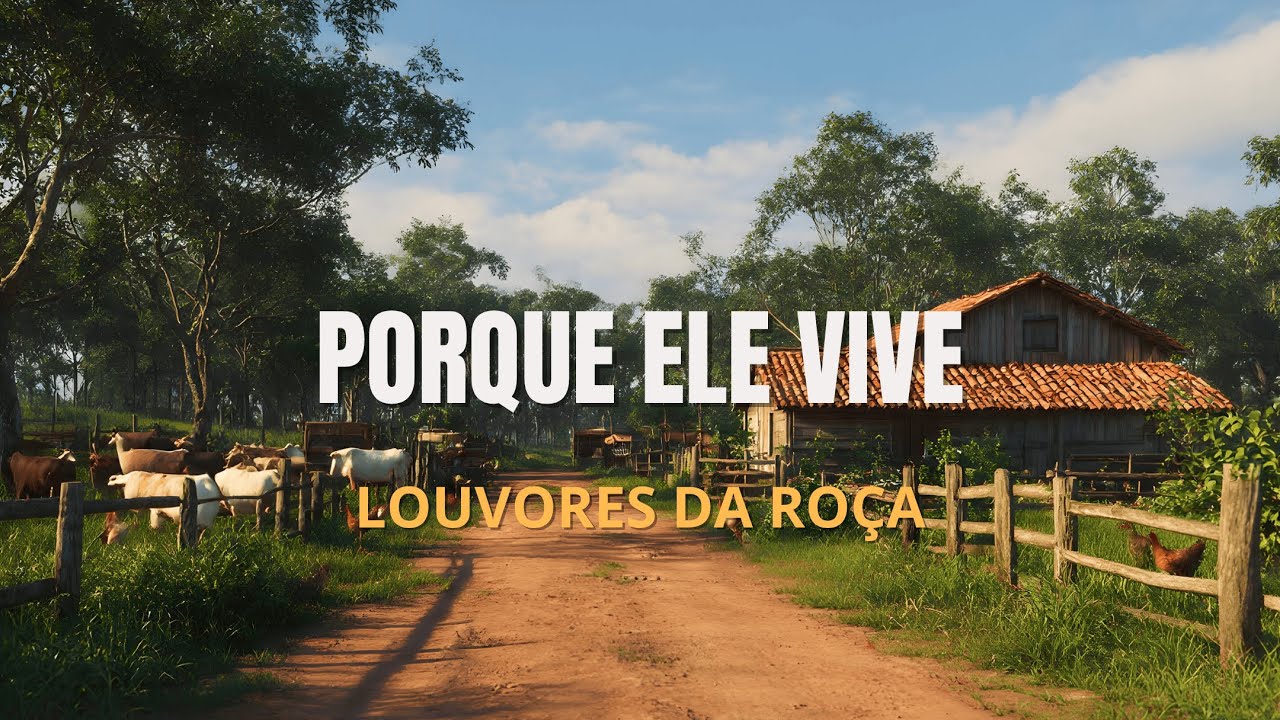 LOUVOR PORQUE ELE VIVE - LOUVORES DA ROÇA COM LEGENDA - LOUVOR CAIPIRA