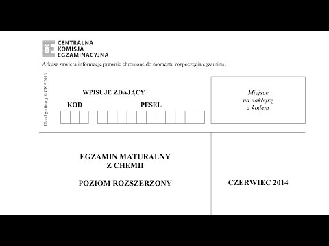 Matura Chemia - czerwiec 2014 - poziom rozszerzony - CKE