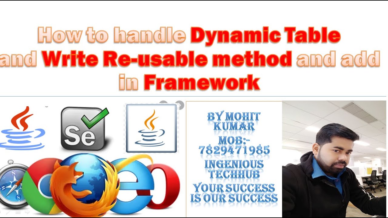 How to handle Dynamic Table and Write Re-usable method and add in ...
