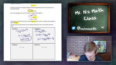 IB Math SL Lesson 2.10: Solving Exponential Equations using Logs