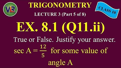 Class 10 Chapter 8 Trigonometry || Ex 8.1 (Q11.ii) || NCERT (2019)
