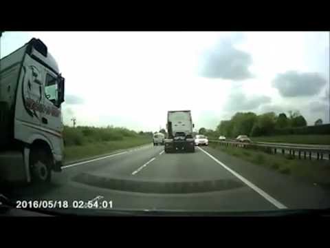 Scary moment car is spotted driving the wrong way down the A12 - YouTube