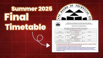 MSBTE SUMMER 2025 FINAL TIMETABLE | MSBTE NEW UPDATE