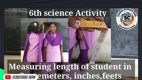 6th science Activity  Measuring length of student in Centemeters, inches,feets