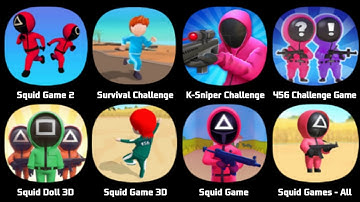 Squid Game 2, Survival Challenge 3D, K-Sniper Challenge 3D, 456 Challenge Game, Squid Game 3D