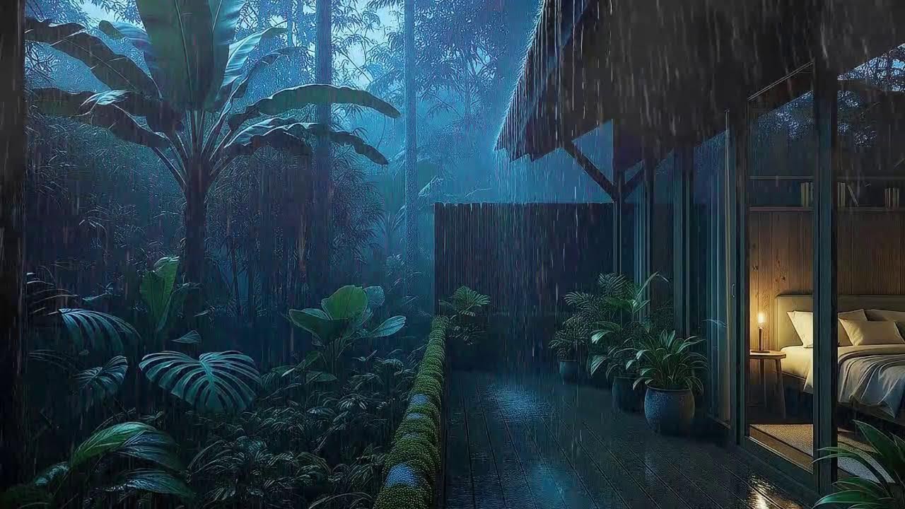 Natural Forest Rain To Sleep Peacefully In Rainforest Quiet Shelter 🌧️