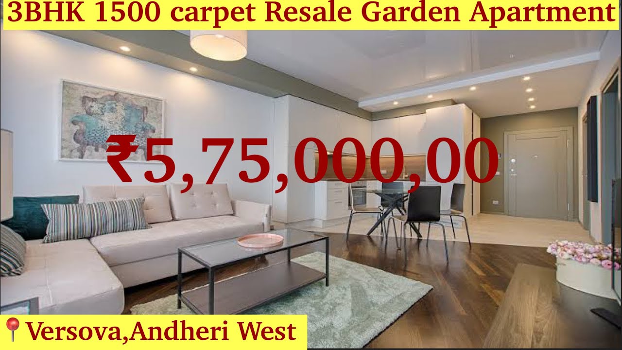 5.75 Crore, 3BHK 1500 Carpet Resale Garden Flat with Servant Room at