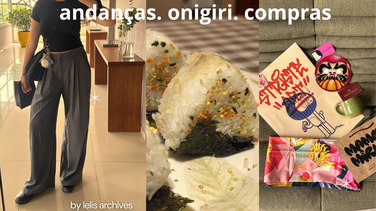 fazendo onigiri em casa, rolê artístico e comprinhas