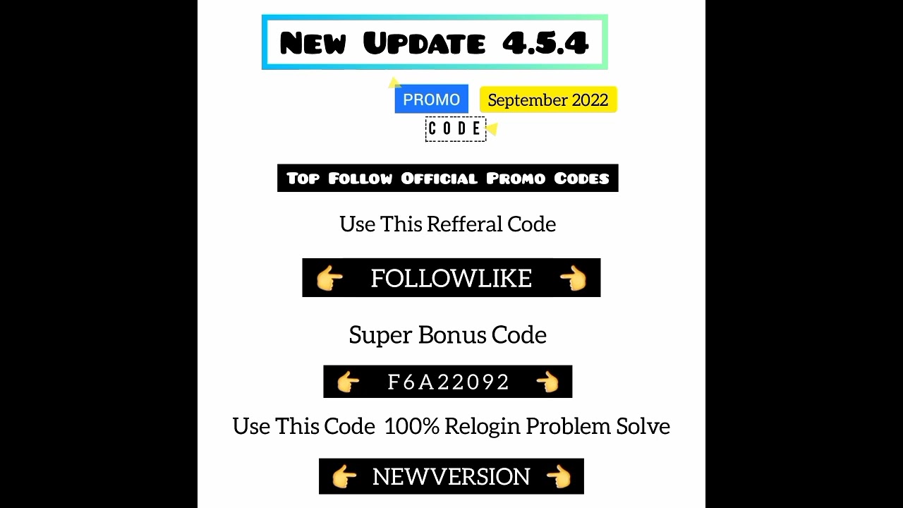 5 September 2022 Promo Code And Coupon Code Top Follow App New Promo Codes 2022 |1001%Guarantee