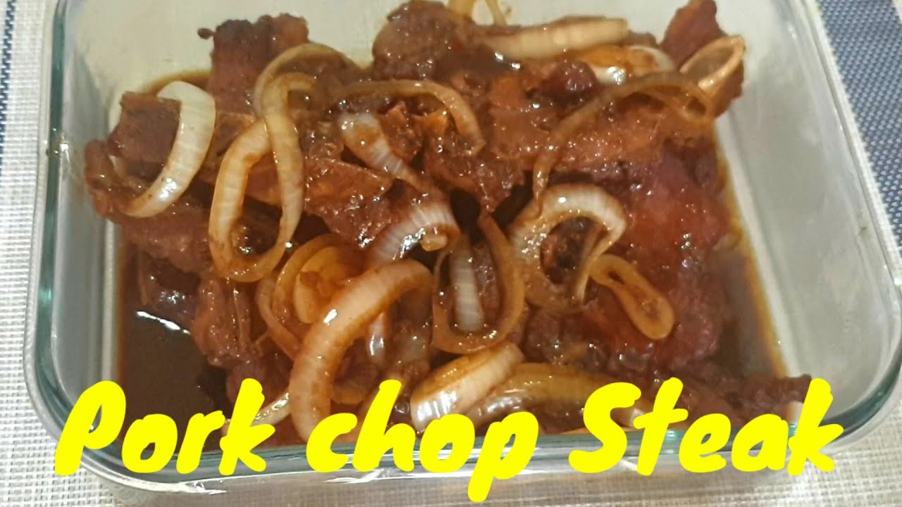 HOW TO COOK PORK CHOP STEAK? BISTIK TAGALOG PANLASANG PINOY YouTube