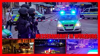  Messerangriff am Barbarossaplatz  | 3 Todesopfer, 5 Schwerverletzte in Würzburg | Großeinsatz 