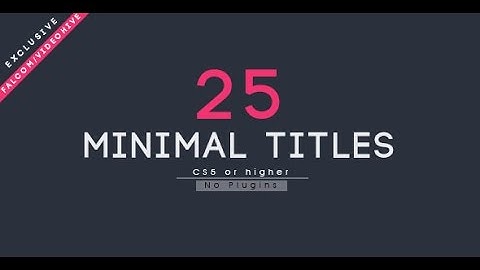 After Effects Template : 25 Minimal Titles