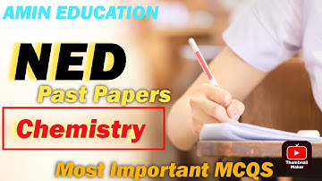 Chemistry  Guess paper for Ned DUHS MDCAT ECAT by Muhammad Amin Sharif VIP mcqs series part 2