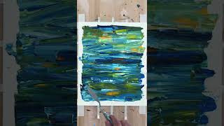 Satisfying Green & Blue Abstract Grid Painting 🌿💙 | Relaxing Acrylic Art Process #Shorts