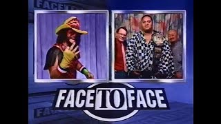 Face to Face - Macho Man and Jim Cornette/Yokozuna Promos (08-14-1993)
Mean Gene Okerlund presents Face to Face with promos from Macho Man Randy Savage and Jim Cornette repesenting WWF Champion Yokozuna (with Mr. Fuji) about their upcoming title match at the Hartford Civic Center.
(Superstars, August 14th 1993) Face to Face - Macho Man and Jim Cornette/Yokozuna Promos (08-14-1993)