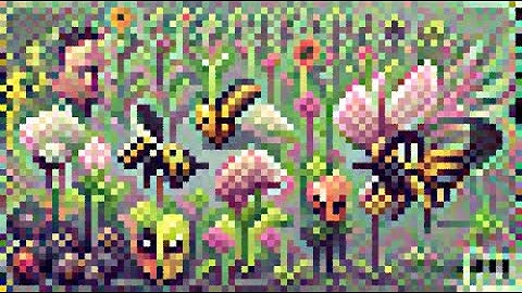 "pollinations. #pixelart" - CLIPIT PixelDraw #pollinations #generative #art #machinelearning