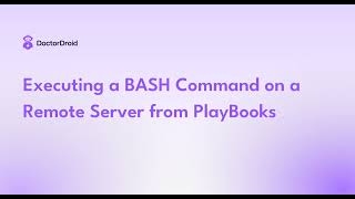 Execute a bash command on a remote server on Doctor Droid PlayBooks