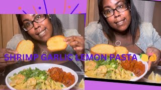 LETS GRUB‼️DELICIOUS 🍤🍋SHRIMP BROCCOLI GARLIC LEMON PASTA|HOMEMADE HOT WINGZ|MUKBANG‼️