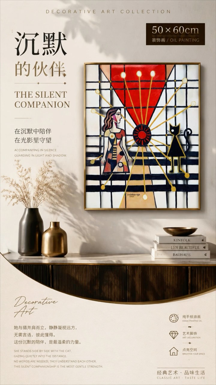 沉默的伙伴｜肌理抽象油画· 无声的陪伴与灵魂共鸣| Silent Companions