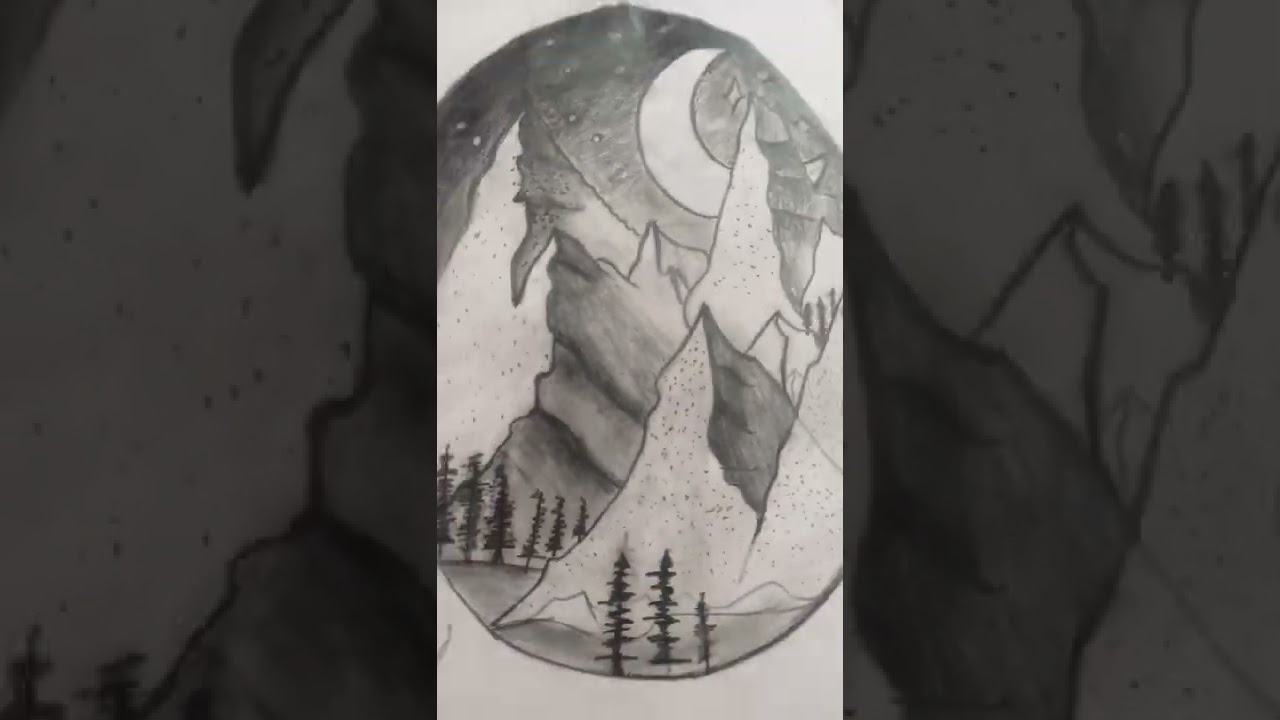 Iceland|| snow falling||Pencil shading||Drawing🌨️🌨️🏔️🏔️
