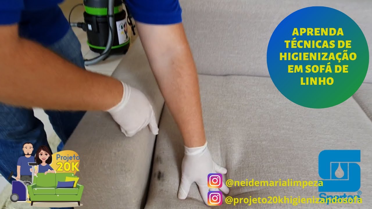 Higienização de Estofados. Dificuldade com tecidos em linho? Aula sobre técnica em tecido de linho.
