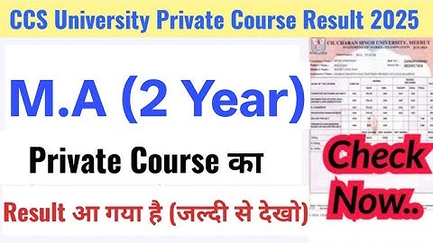 How to Check CCS University Private Result 2025 | CCSU private result 2025 | CCSU MA private results