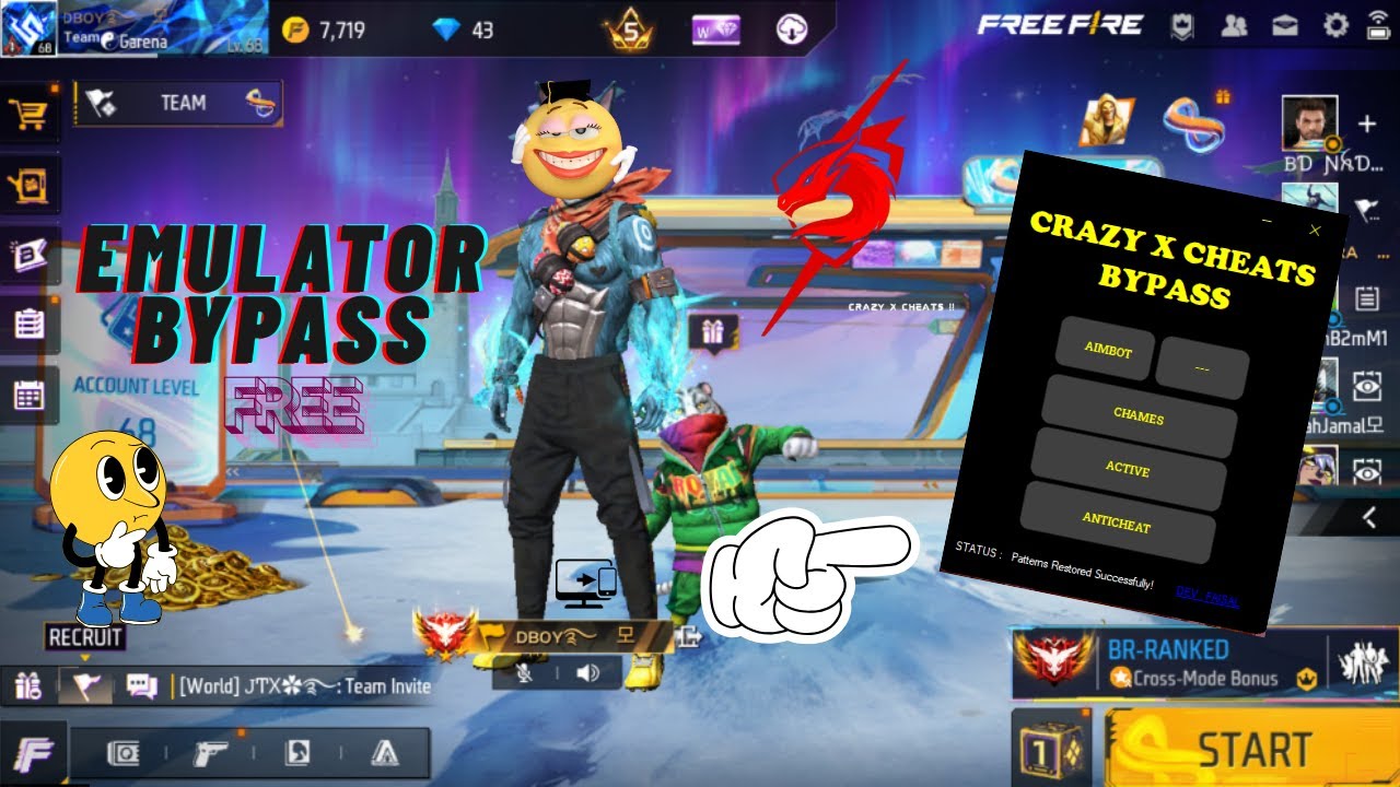 CRAZY X CHEATS FREE BYPASS FOR OB49