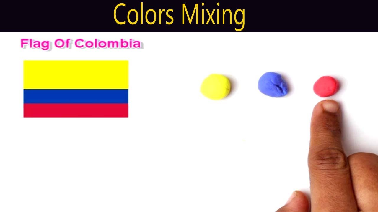 Mixing Colombia Flag Colors Make What Color - Color Mixing Video - YouTube