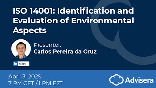 ISO 14001: Identification and Evaluation of Environmental Aspects [live webinar]