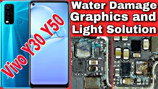 Vivo Y30 Y50 display light and graphics problem water damage