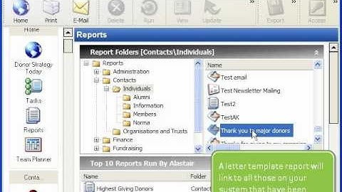 Creating a mail merge in IRIS Donor Strategy