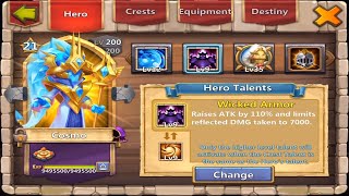 New Hero Cosmo Gameplay Talents Insignias and Full Setup | The Heroes | Castle Clash screenshot 2