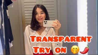 [4K] Transparent clothes * Dressing Room Try On Haul