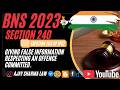 section 240 bns | bharatiya nyaya sanhita | AJAY SHARMA LAW