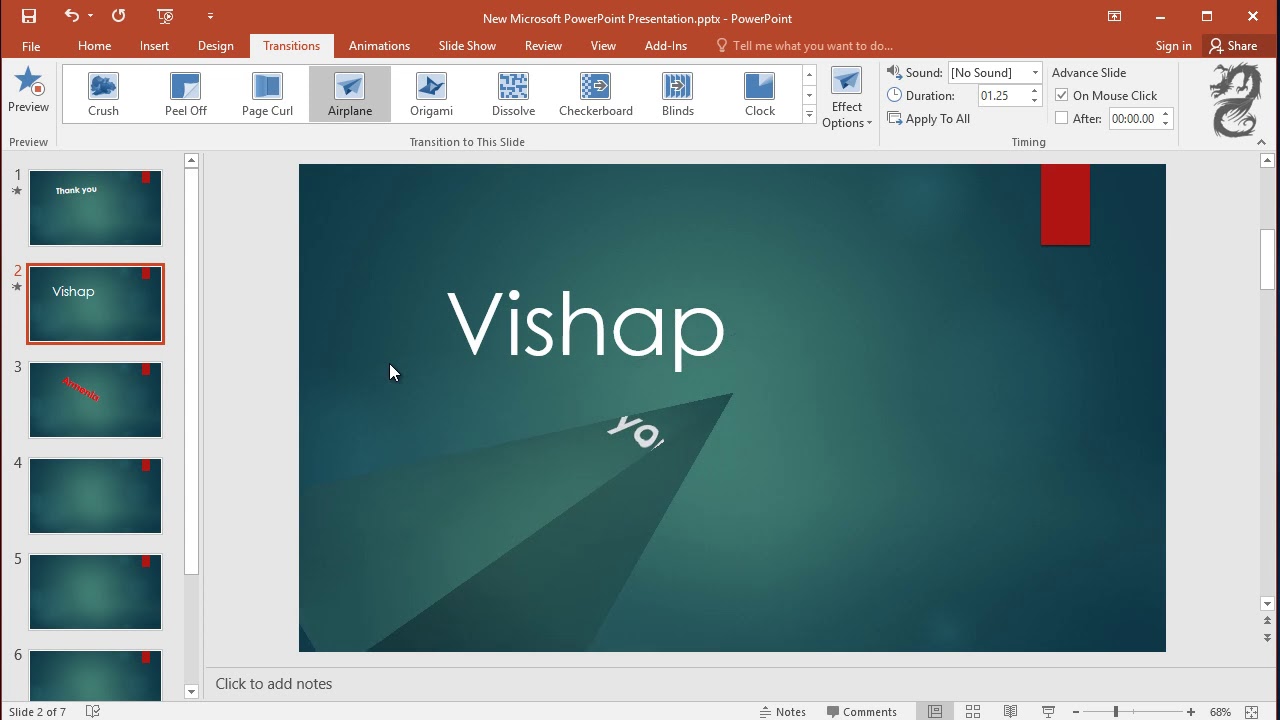 How to Apply Slide Transitions in a PowerPoint - YouTube