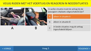 Veilig rijden - Autotheorie - Inzichtvragen - Autogordels - Airbag - Pech - Ongelukken - Kinderzitje