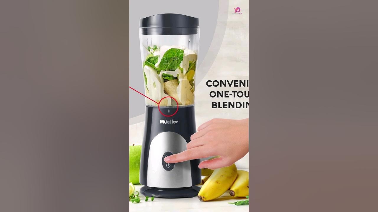 Mueller Personal Blender for Shakes and Smoothies with 15 Oz Travel Cup and  Lid