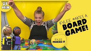 Kylee Makes a Board Game | DIY Board Game Idea for Bored Kids! Create Your Own Activity & Adventure!