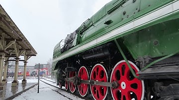 Soviet Steam Locomotive P36-0110 in Moscow Rail Road Museum. 01-2018, HD1080/50p
