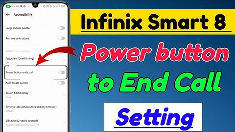 Infinix Smart 8 me Power button to end call Setting kaise kare | infinix smart 8 power button