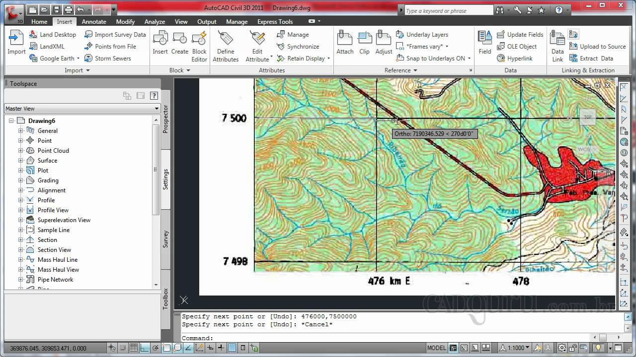 Georreferenciando uma carta topográfica - Curso Básico de AutoCAD Civil ...