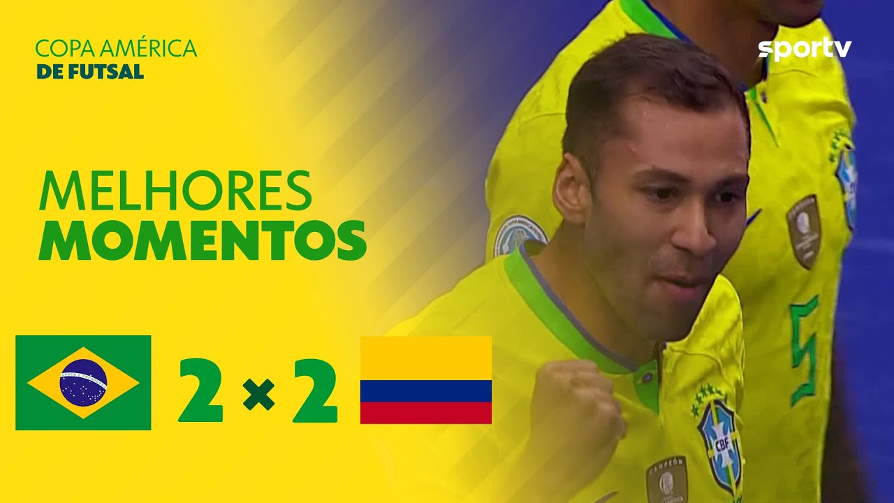 BRASIL 2 X 2 COLÔMBIA | GOLS | COPA AMÉRICA FUTSAL | sportv