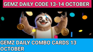 13-14October Gemz daily code & combo cards|gemz combo cards 13 October |Gemz daily code13-14 October