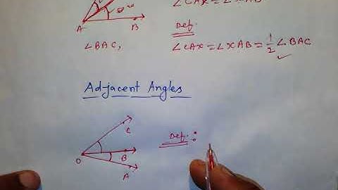Angle Bisector, Adjacent Angles, Linear pair of angles