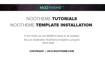 NOOTheme Template Installation Tutorial