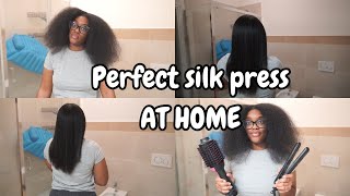 FINALLY,achieved Salon silk press results AT HOME!! Healthy type 4 hair | blow dry + trim | detailed