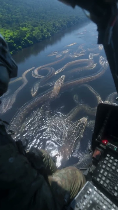 🚁🐍 UNBELIEVABLE Helicopter Footage Shows TITANOBOA Alive in Amazon Jungle?! 😱 #Titanoboa #shorts