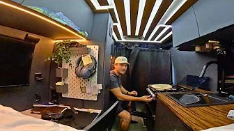 STEALTH Camping on a City Street In My Van | Made Pizza