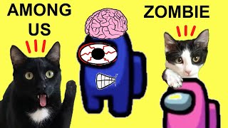 AMONG US en la vida real con ruleta y gatos Luna y Estrella CAP 2 Impostor zombi / Videos de gatitos
